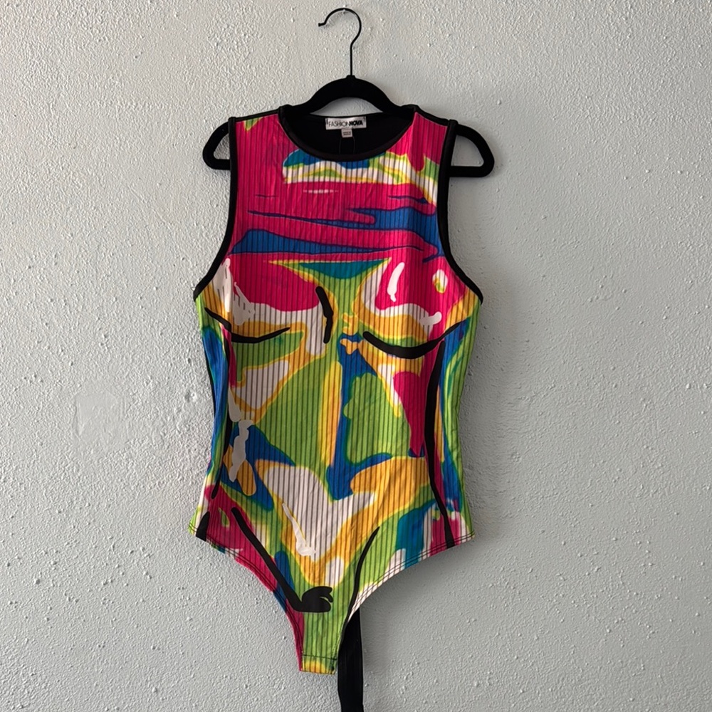 Issey Miyake Multicolor Abstract Bodysuit